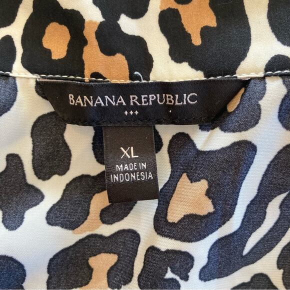 Banana Republic Factory Leopard Button Down Pajama Top Size XL - Picture 4 of 5